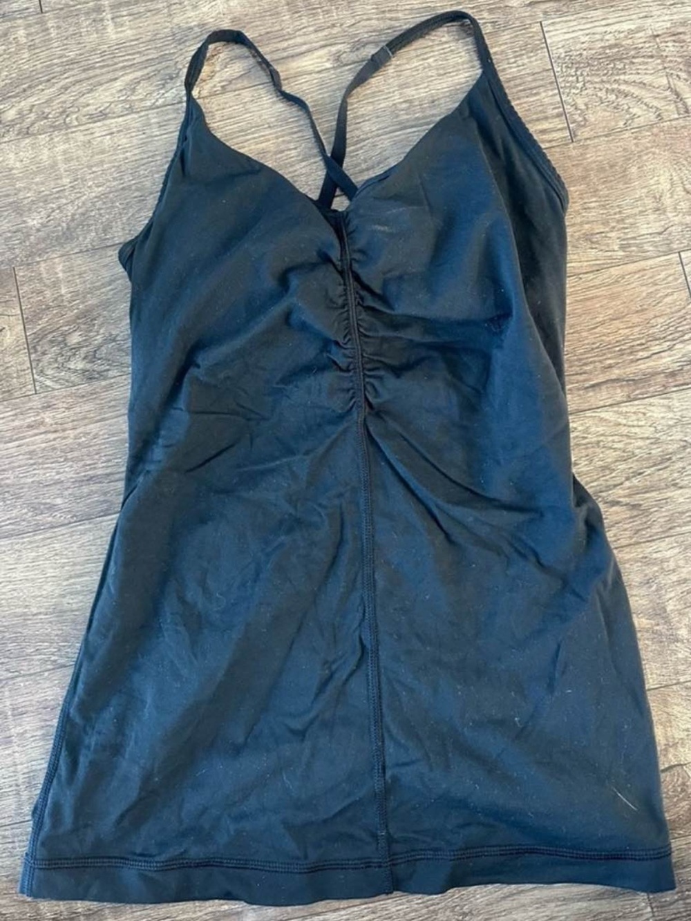 Lululemon Black Women's Ruched V-Neck Tank Top